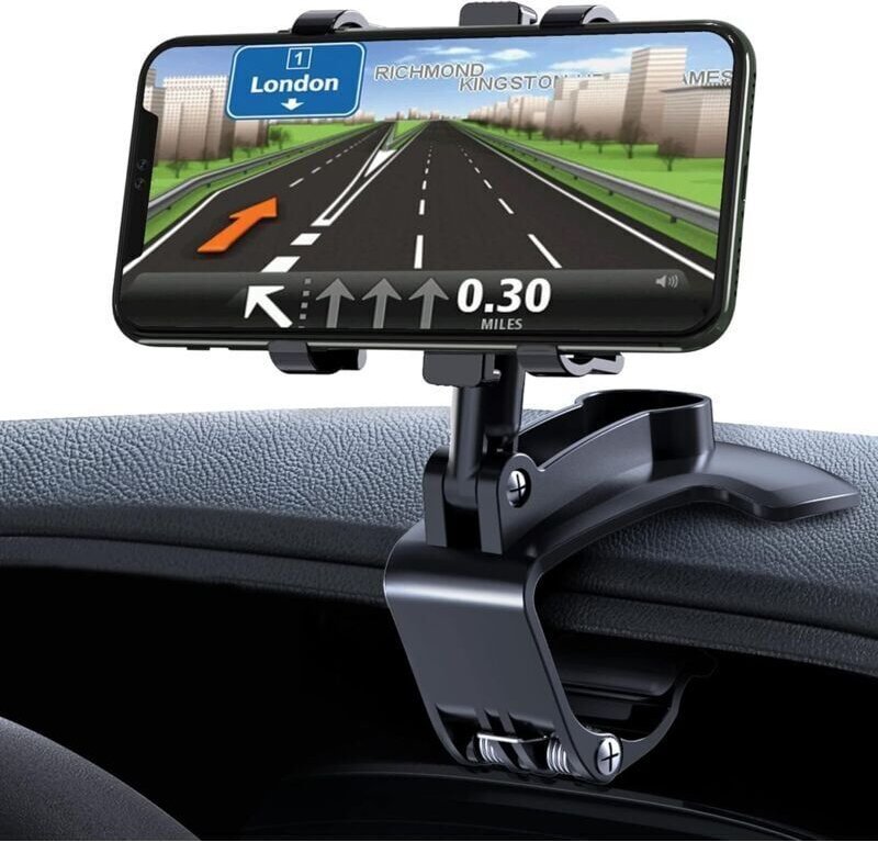 Odipie - Um 360 Grad drehbarer Autotelefonhalter für das Armaturenbrett, kompatibel mit gps und Mobiltelefonen von 4,0 b...