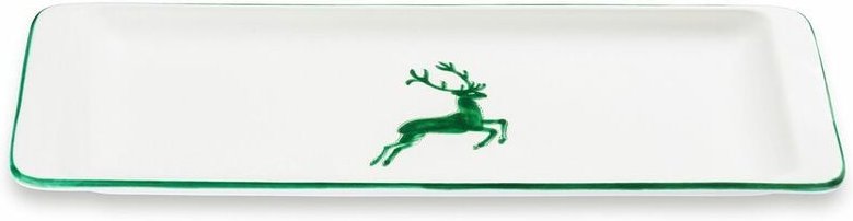 Gmundner Keramik - Grüner Hirsch, Stollenplatte 42 x 16 cm