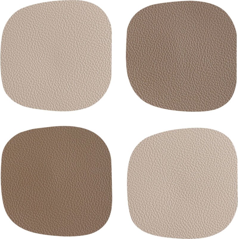 Vinanivao Untersetzer 10 x 10 cm beige/braun 4er-Set Platzdecken