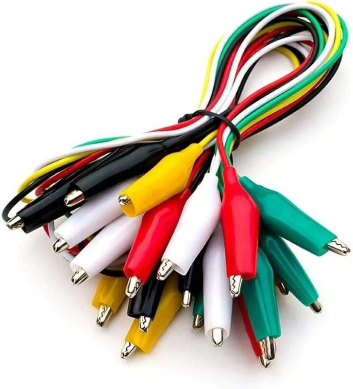 Bluedeer - 10 Stück Krokodilklemmen mit Kabel, Prüfleitungen mit Krokodilklemmen Doppelendige Messleitung (50 cm)