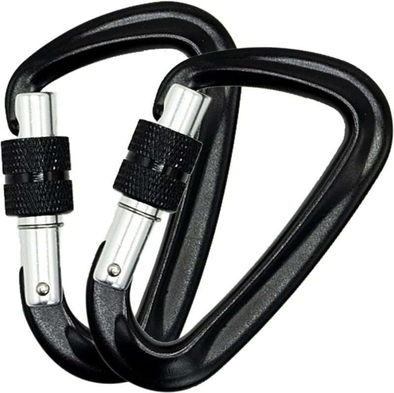 Karabiner mit Schraubverschluss, 1200 kg/12 KN, Heavy Duty Schlüsselanhänger, Schraubverschluss Karabiner, Schwarz, für ...