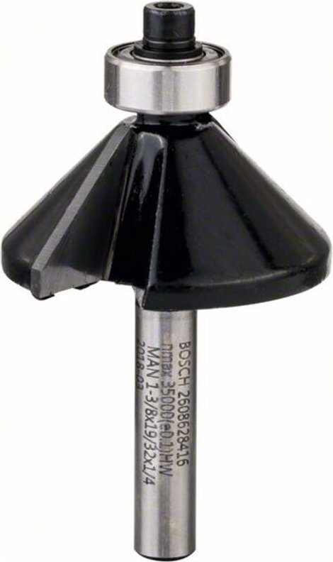 Bosch - Fase-/Bündigfräser 1/4 Zoll, D1 34,9 mm, b 13 mm, l 14,6 mm, g 56 mm, 45°