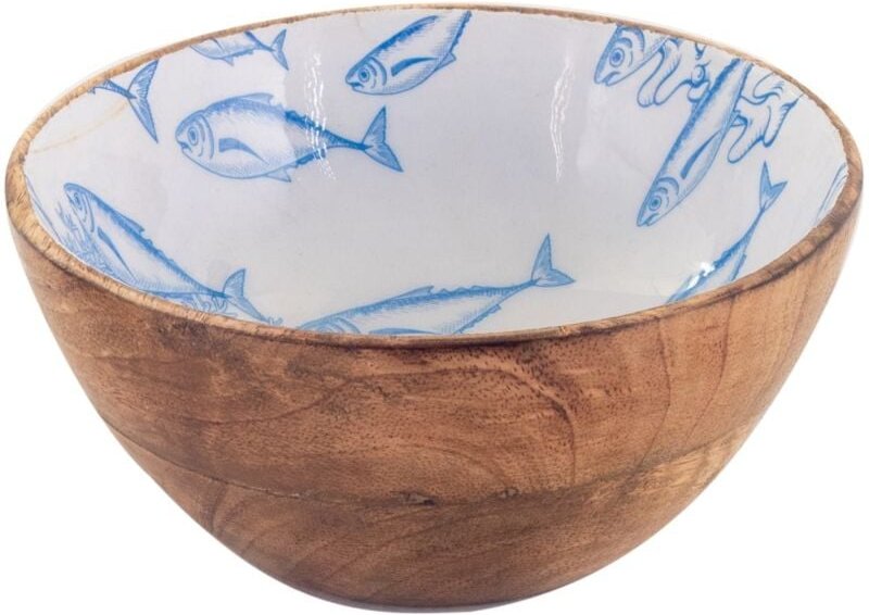 Signes Grimalt - Kleine nautische dekorative Fischschale aus blauem Holz aus der Sailor-Kollektion