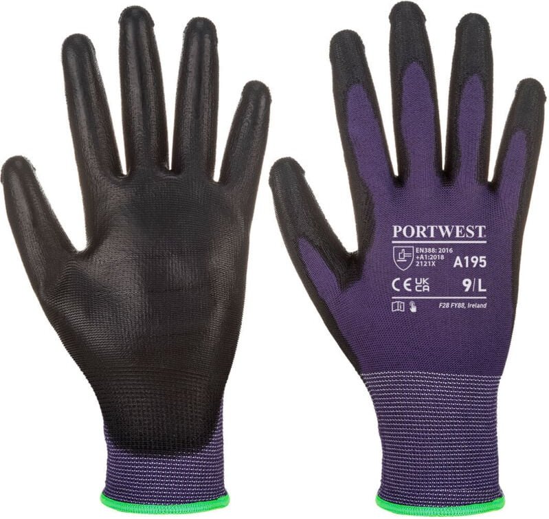 Touchscreen-PU-Handschuhe Lila/Schwarz 2XL – Größe 11