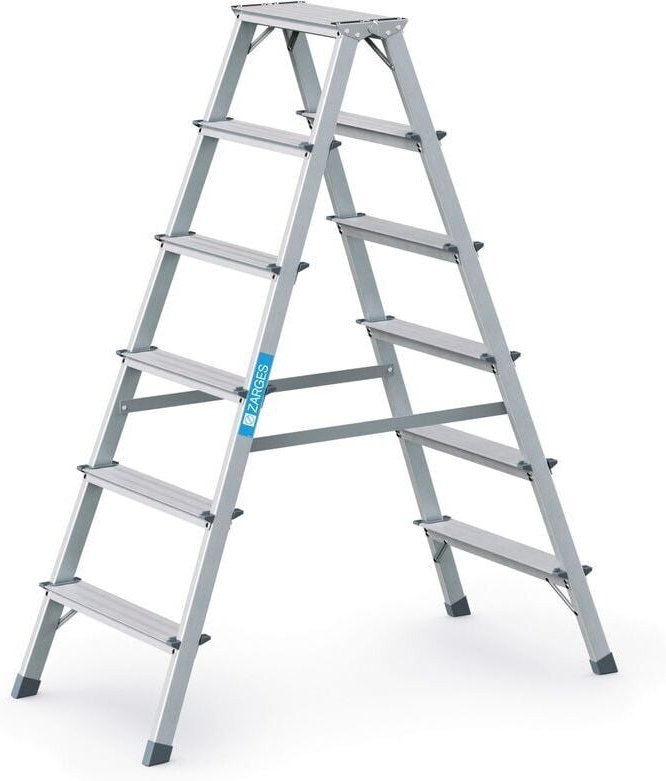 Thumbnail - Zarges genietete Bockleiter eloxiert Scana B 2x6 Stufen