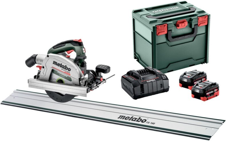 Metabo - Akku-Handkreissäge ks 18 ltx 66 bl Set mit Führungsschiene fs 160 x 340 18V 2x8Ah LiHD + asc 145