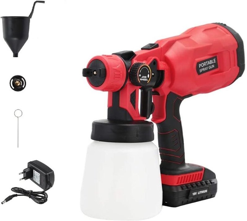 Varan Motors - CP32380 Akku-Farbsprühgerät 20V 2Ah Farbspritzpistole 800ml Sprayer Farbsprühgerät mit Ladegerät