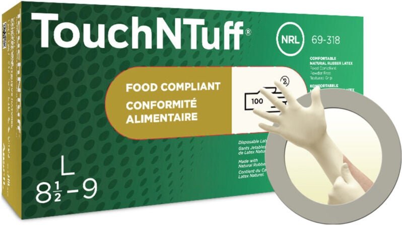 Ansell TouchNTuff 69318060 100 St. Naturlatex Einweghandschuh Größe (Handschuhe): XS, 5.5, 6 EN 2142