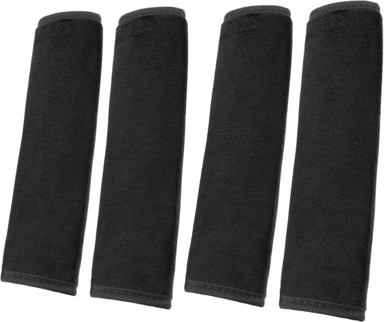 Plüsch-Sicherheitsgurtpolster fürs Auto, abnehmbar, Nacken-/Schulterschutz (4er-Pack, Schwarz)
