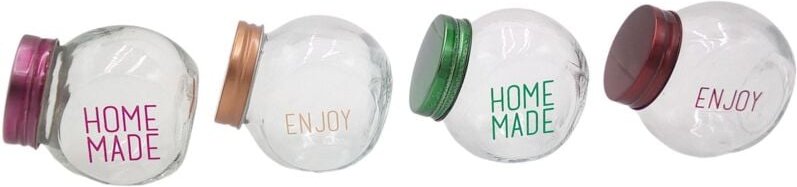 Gewürzgläser bunt 4er-Set mit Metalldeckel Vorratsgläser Kräutergläser Dekoglas