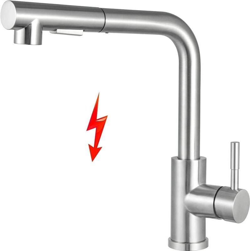 Crediri Ausziehbarer Niederdruck-Küchenhahn, 360° drehbarer Niederdruck-Küchenhahn, 2-Strahl-Niederdruck-Küchenhahn, geb...