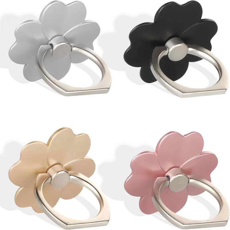 Thumbnail - 4er-Set Handyhalterungen mit Ring und 360°-Drehung für Samsung, iPhone, pc und Smartphones - Lntyq