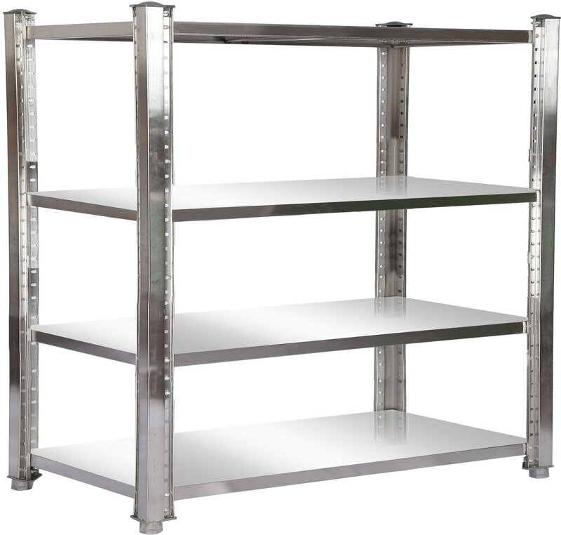 Edelstahlregal 180 x 50 x 155 cm mit 4 höhenverstellbaren Böden für den Gastronomiebereich