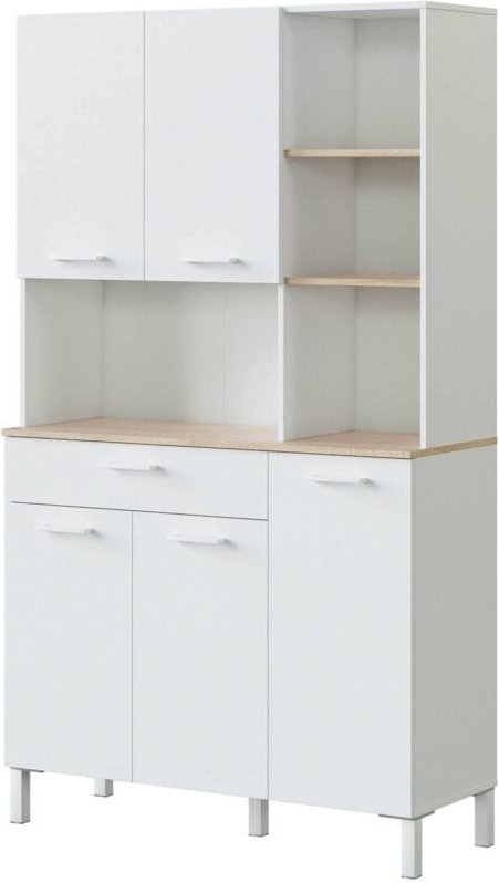 Mehrzweck-Kabinett Laredo, Hilfsküchenschrank, Sideboard mit 5 Türen und 1 Schublade mit Einlegeböden, Kleiderschrank öf...