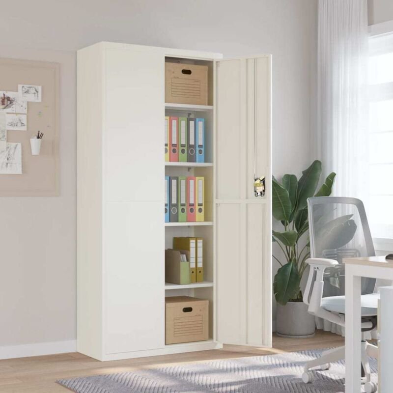 Aktenschrank Weiß 90x40x200 cm Stahl - Vidaxl