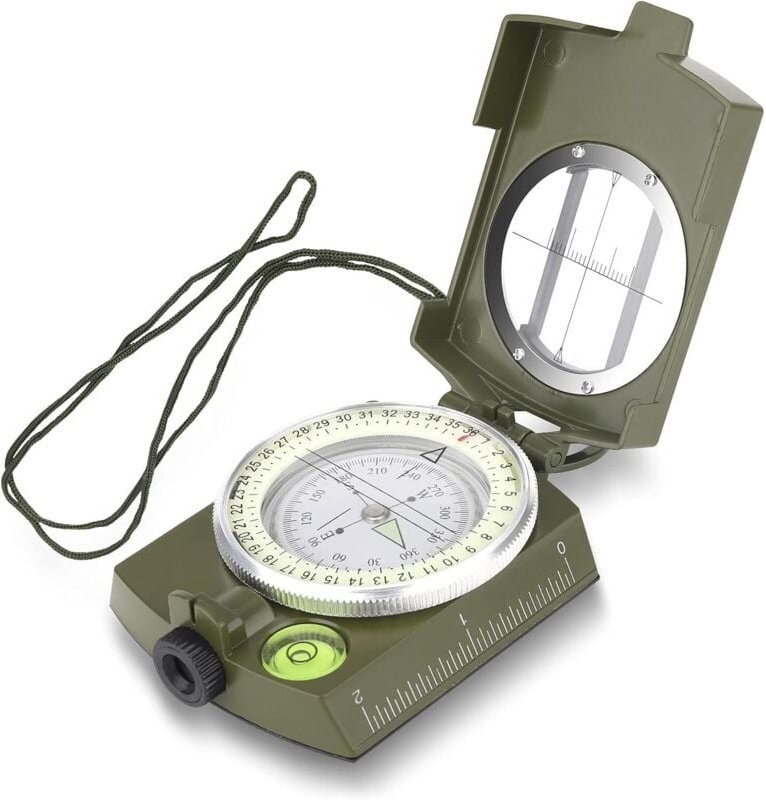 Thumbnail - Wasserdichter Wanderkompass, Militärnavigation mit fluoreszierendem Design, perfekt für Camping, Wandern und andere Outd...