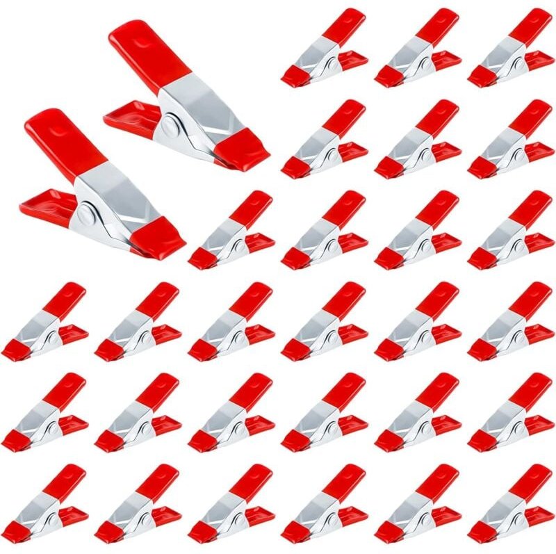 30 Stück Metallfederklemmen mit Gummibeschichtung für Fotoausrüstung, Campingzubehör - Lntyq