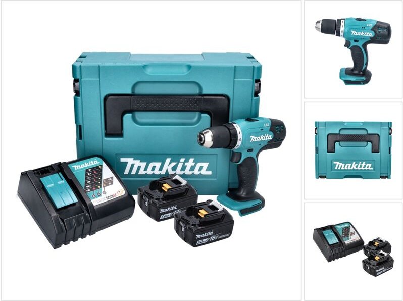 Ddf 453 rtj Akku Bohrschrauber 18 v 42 Nm + 2x Akku 5,0 Ah + Ladegerät + Makpac - Makita