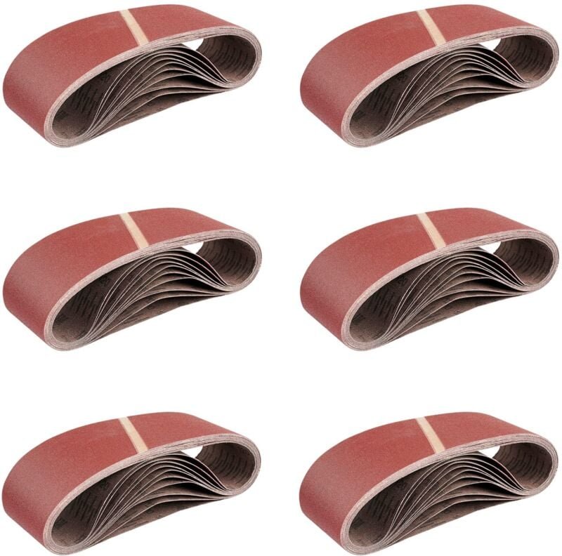 Stoffschleifbänder │ 25 Stück │610 x 100 mm │ Mixpack (je 5 x Körnung 40/60/80/120/180) │ für Bandschleifer │ Schleifpap...