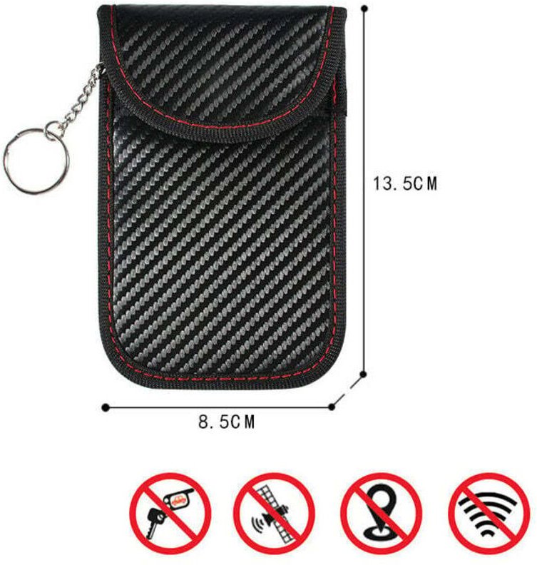 Anti-RFID-Autoschlüsseletui mit Signalblockierung, Faraday-Beutel, Set mit 2 RFID-Signalblockierungstaschen für Autoschl...