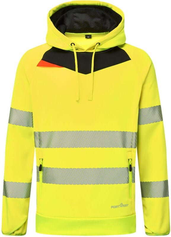DX4 Hochsichtbarer Kapuzenpullover Gelb/Schwarz 2XL