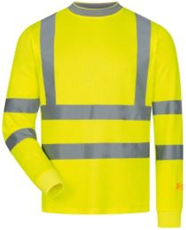 Thumbnail - UV-Warnschutz Langarm-T-Shirt Gr. 4XL gelb - Safestyle