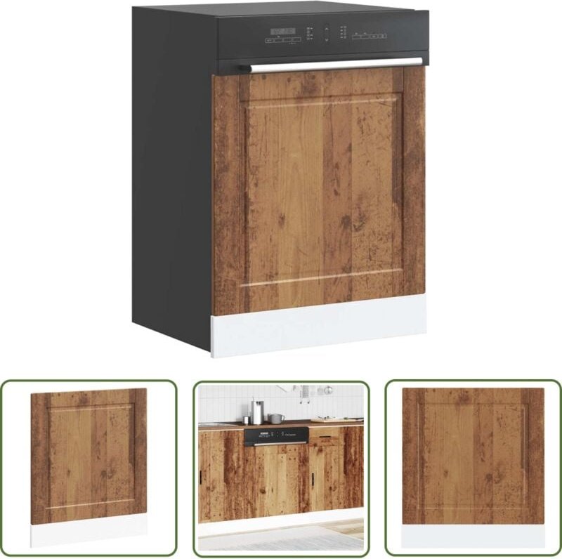 The Living Store - vidaXL Geschirrspülerblende Porto Altholz-Optik 60x1,5x67 cm