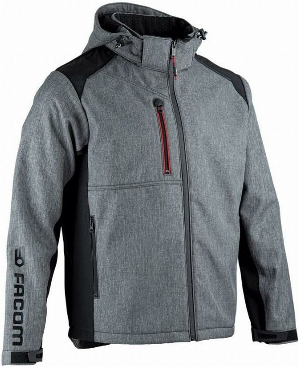 Facom - Softshelljacke Trial Schwarz/Grau Größe m - FXWW2020E-M