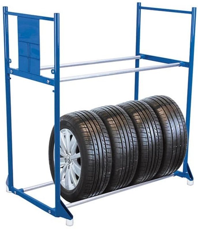 VARIOfit Reifenregal aus Stahl 300kg Traglast mit 2 Etagen