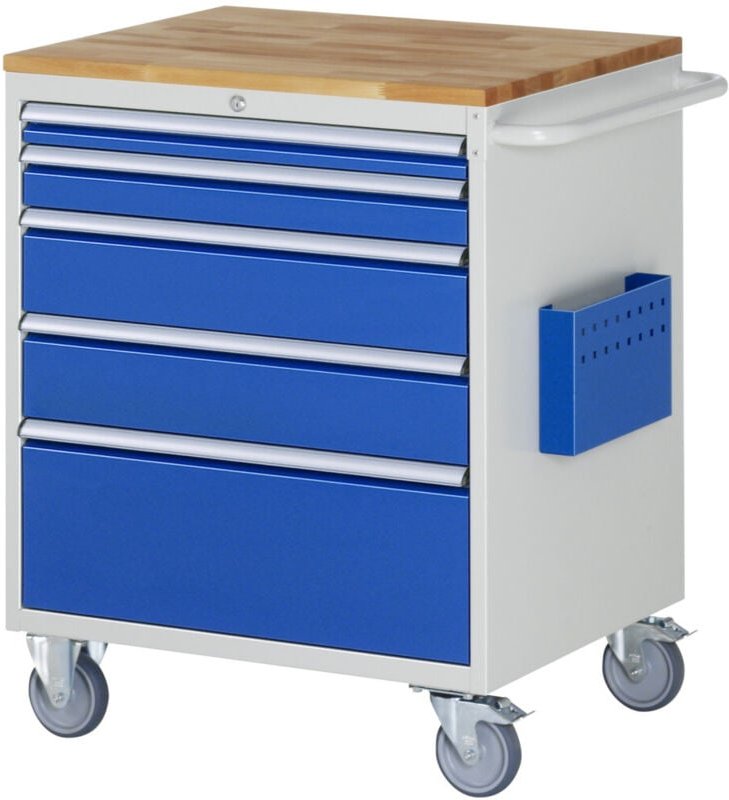 Montagewagen Buche 5x Schublade 1x60 1x90 2x150 1x270mm BxTxH 770x650x975mm - RAU