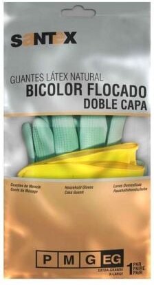 Santex - Latexhandschuhe Größe xl - doppellagig - innen Baumwolle beflockt - Handfläche und Finger strukturiert - konfor...