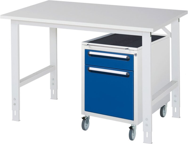 Rau Arbeitstisch Tom höhenverstellbar KM08, B1250xT800xH760-1080mm, M-Platte-22mm