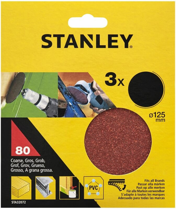 3 Scheiben 125mm für Schleifer und Bohrer. Selbstklebend STY-STA32072-XJ