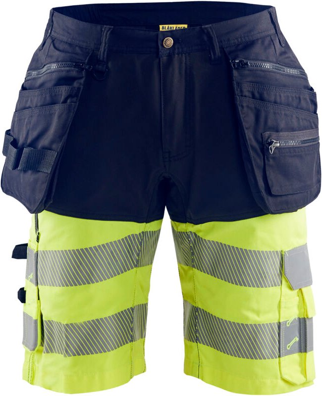 Hochsichtbarer Stretch-Arbeitshorts 4D 1596 - Marine/Neongelb 2XL - FR(52) - SE(C58) - Normen