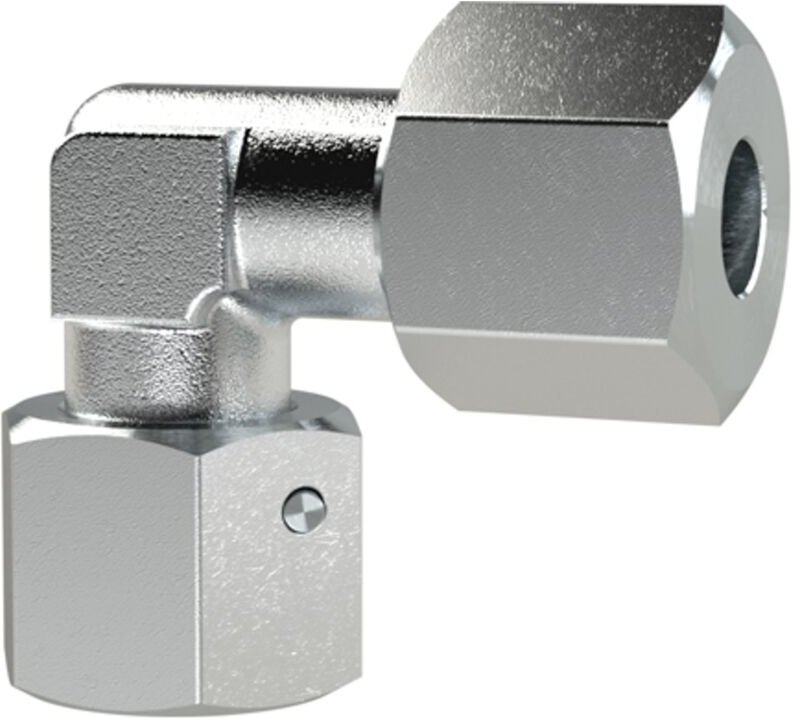Einstellbare Winkel-Verschraubung, Rohr-Außen-Ø 20, Stahl verz. - Riegler