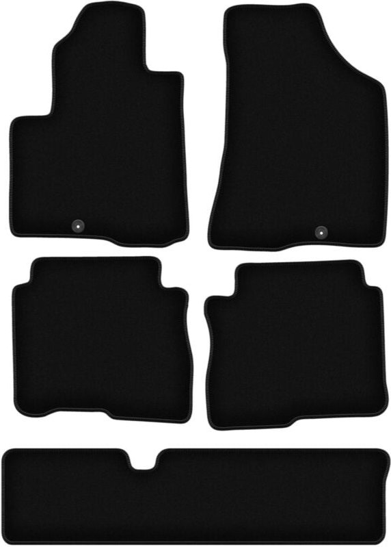 BASIC schwarze Veloursmatten für: Hyundai SantaFe II 7-Sitzer (2006-2012)