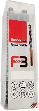 Fischer - Pack 5 Metallbohrer f3 hss-r din 338 11,5x94/142 614157