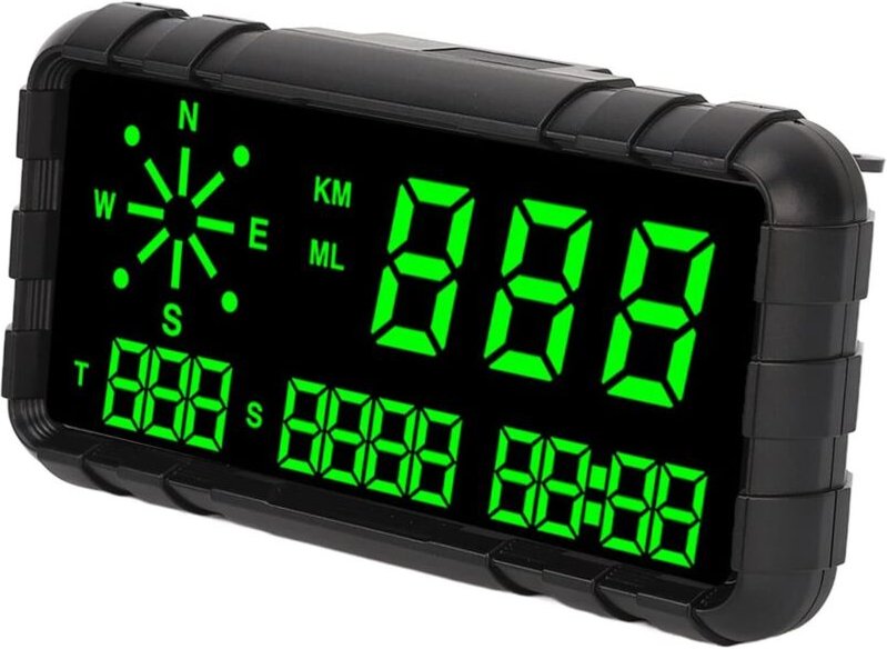 Shining House - Auto-HUD, universelles digitales GPS-Tachometer-HUD-Display mit Übergeschwindigkeitswarnung/Müdigkeitsal...