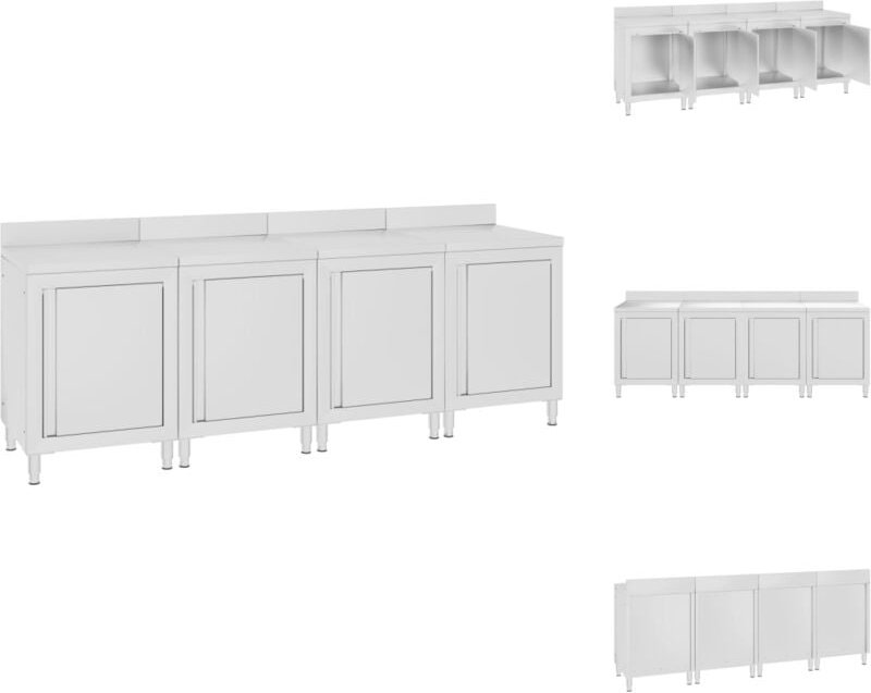 Gastronomie - Living Arbeitsschrank 240x60x96 cm Edelstahl