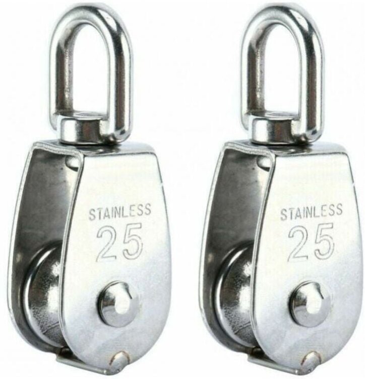 Thumbnail - 2er-Set Heberollen, 304 Edelstahl Einzelrolle M25, Einzelrolle, Tragkraft 150kg Ymyny