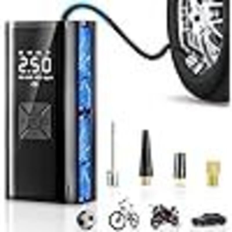 Kabelloser Autoreifenfüller, tragbarer Luftkompressor, 150 PSI, 12 V DC, 10.000 mAh, tragbarer Mini-Kompressor mit LED-L...
