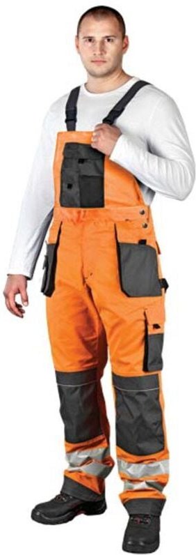Arbeitslatzhose mit Reflektoren orange 46