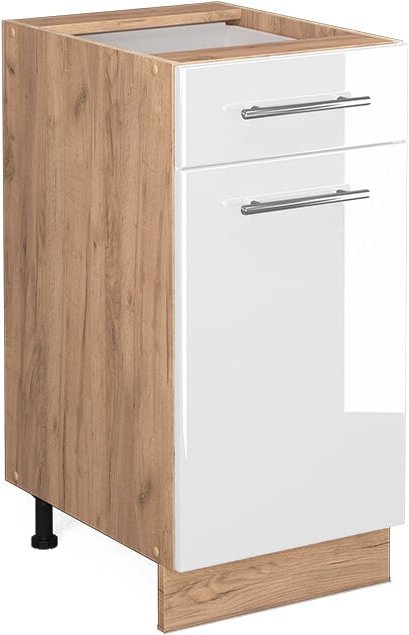 Vicco - Küchenunterschrank Fame-Line, Weiß Hochglanz, 40 cm ohne Arbeitsplatte