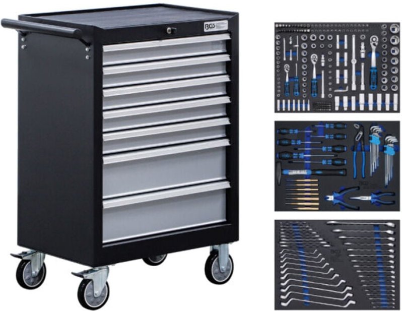Werkstattwagen 7 Schubladen mit 263 Werkzeugen