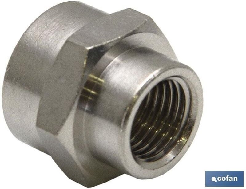 Reduzierte HH-Nickel-Messinghülse. M-1/4 r-3/8