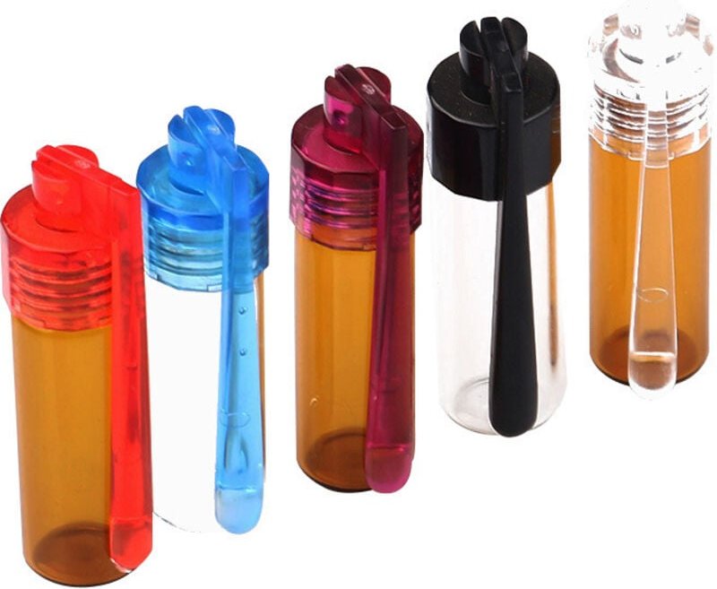 Sollbry 5er-Pack Gewürzpulverflaschen mit Löffel – 51 mm Höhe, kleine Aufbewahrungsflasche mit Mikroglastrichter mit Löf...