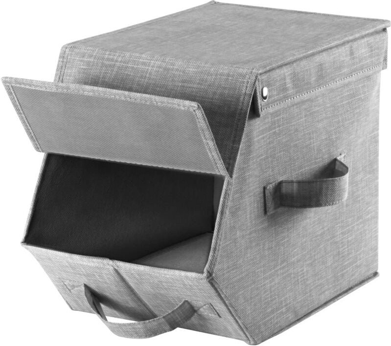 Aufbewahrungsbox mit Deckel und Klappdeckel - L19 cm