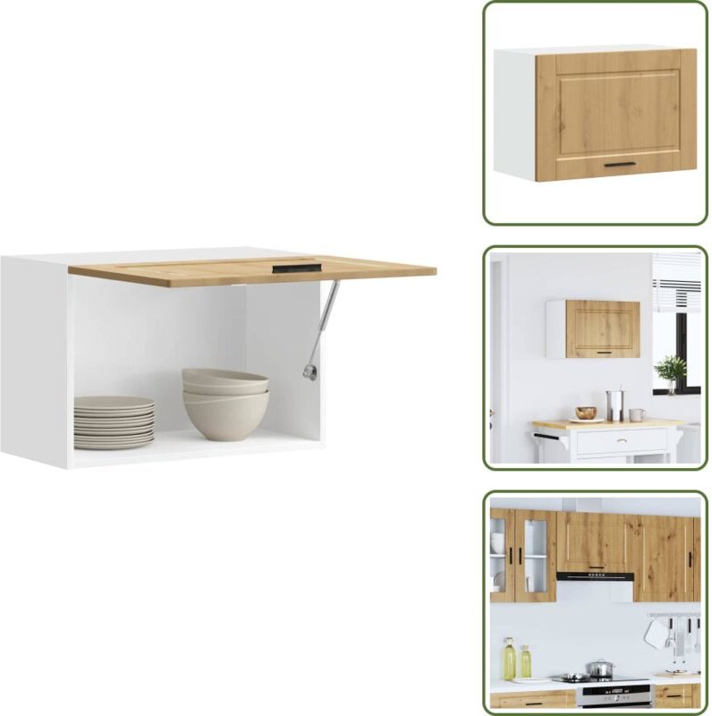 The Living Store - vidaXL Küchen-Hängeschrank Porto Artisan-Eiche Holzwerkstoff