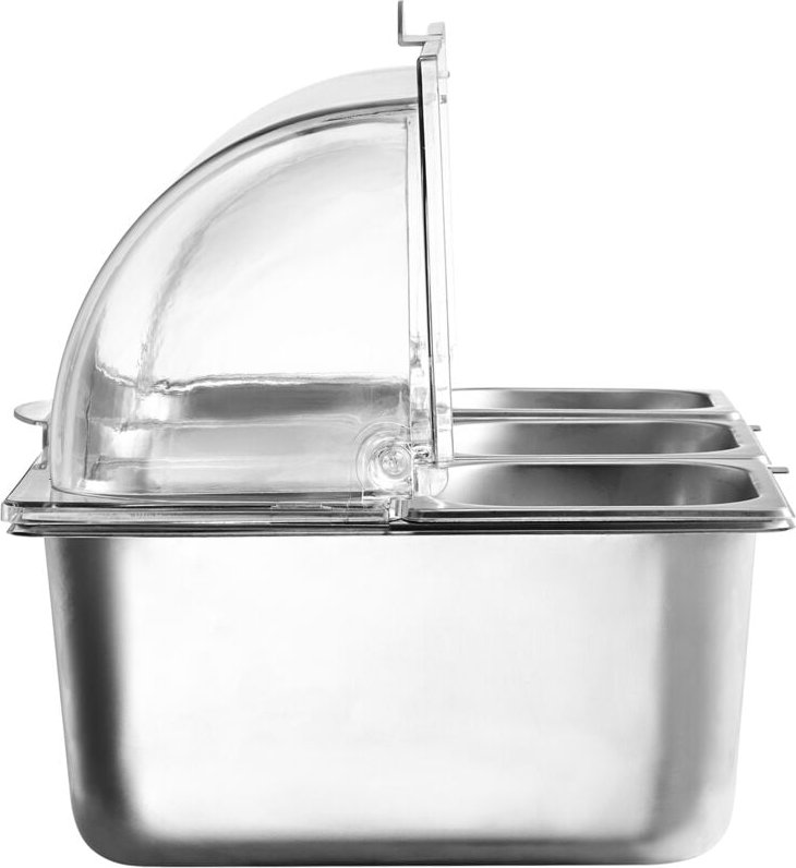 Thumbnail - Edelstahl-Zutatenbehälter Set (6 x 1/6 Behälter) mit transparentem Deckel, ideal für Buffet, Restaurant, Hotel, Küche un...