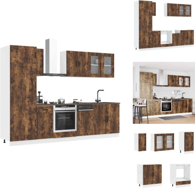 8-tlg. Küchenschrank-Set Kalmar Räuchereiche Holzwerkstoff - Küchenschrank-Set - Küchenschrank-Sets - Küchenzeile Einbau...